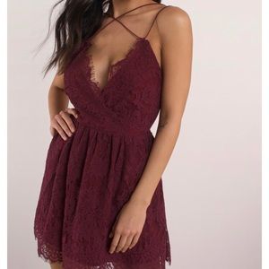 Tobi EMALEA WINE SKATER DRESS